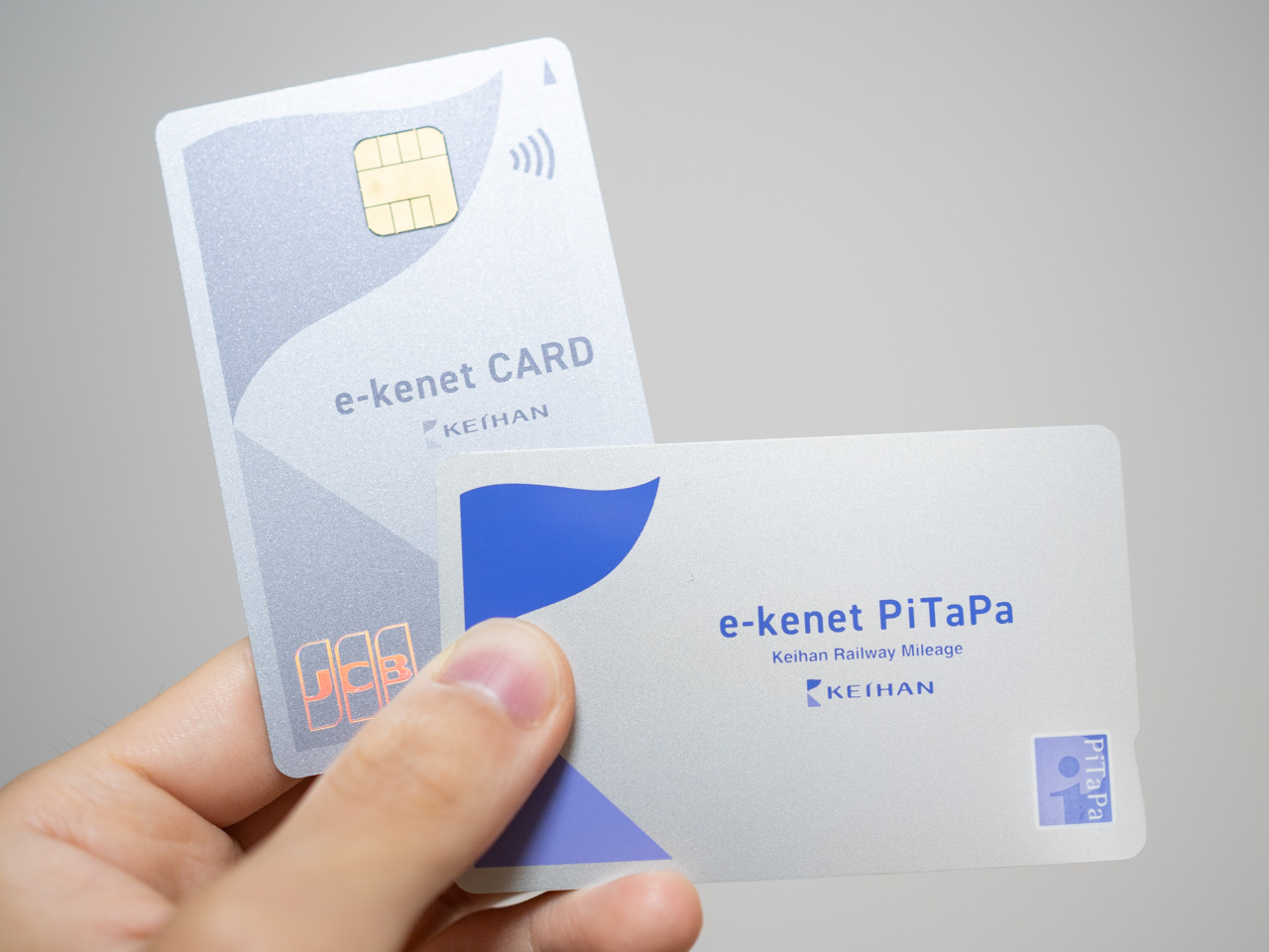 e-kenet JCBカードと京阪マイレージPiTaPaカードの写真